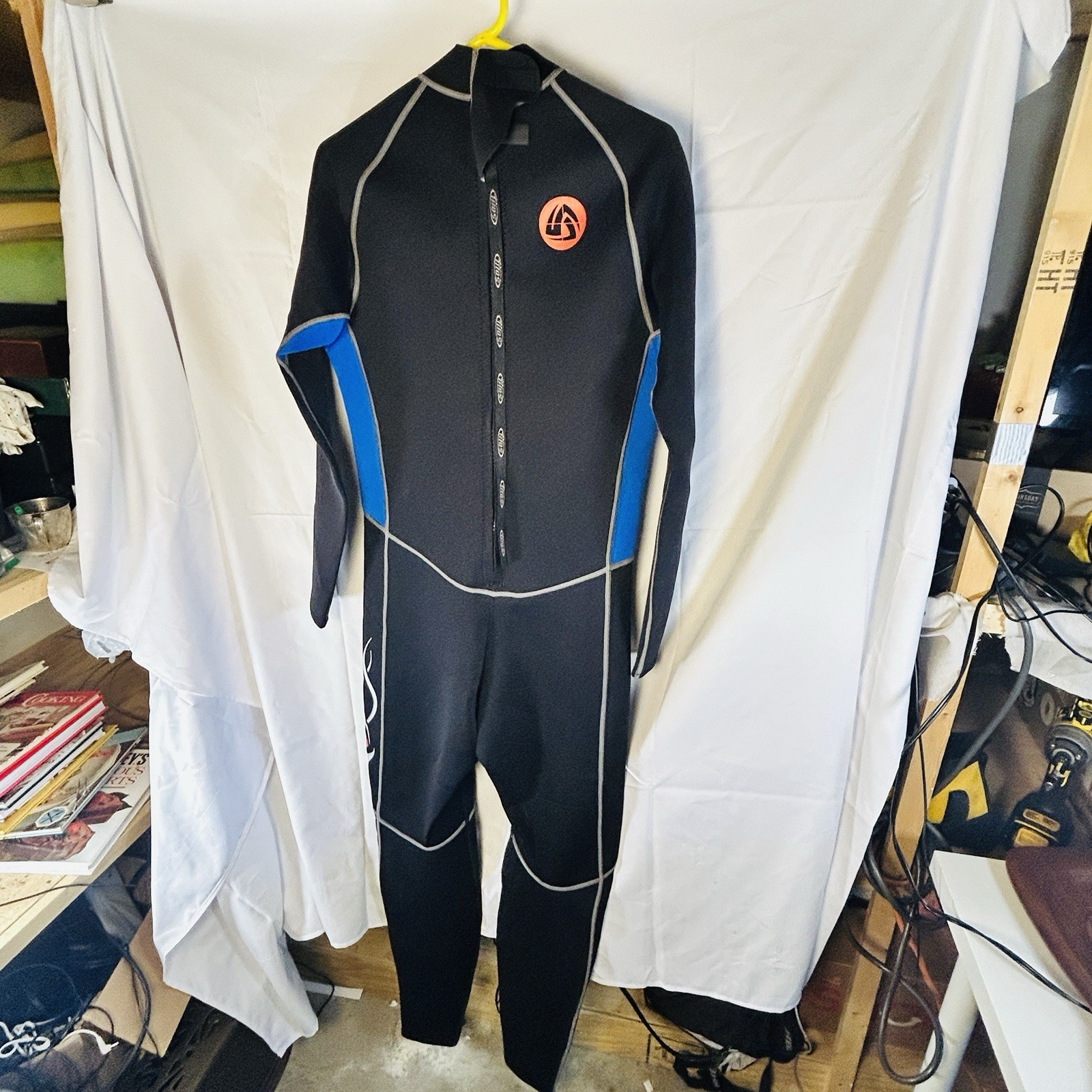 Tilos Men’s Full Wetsuit XL NWOT Neoprene Nylon Diving Surf Black Blue Gray