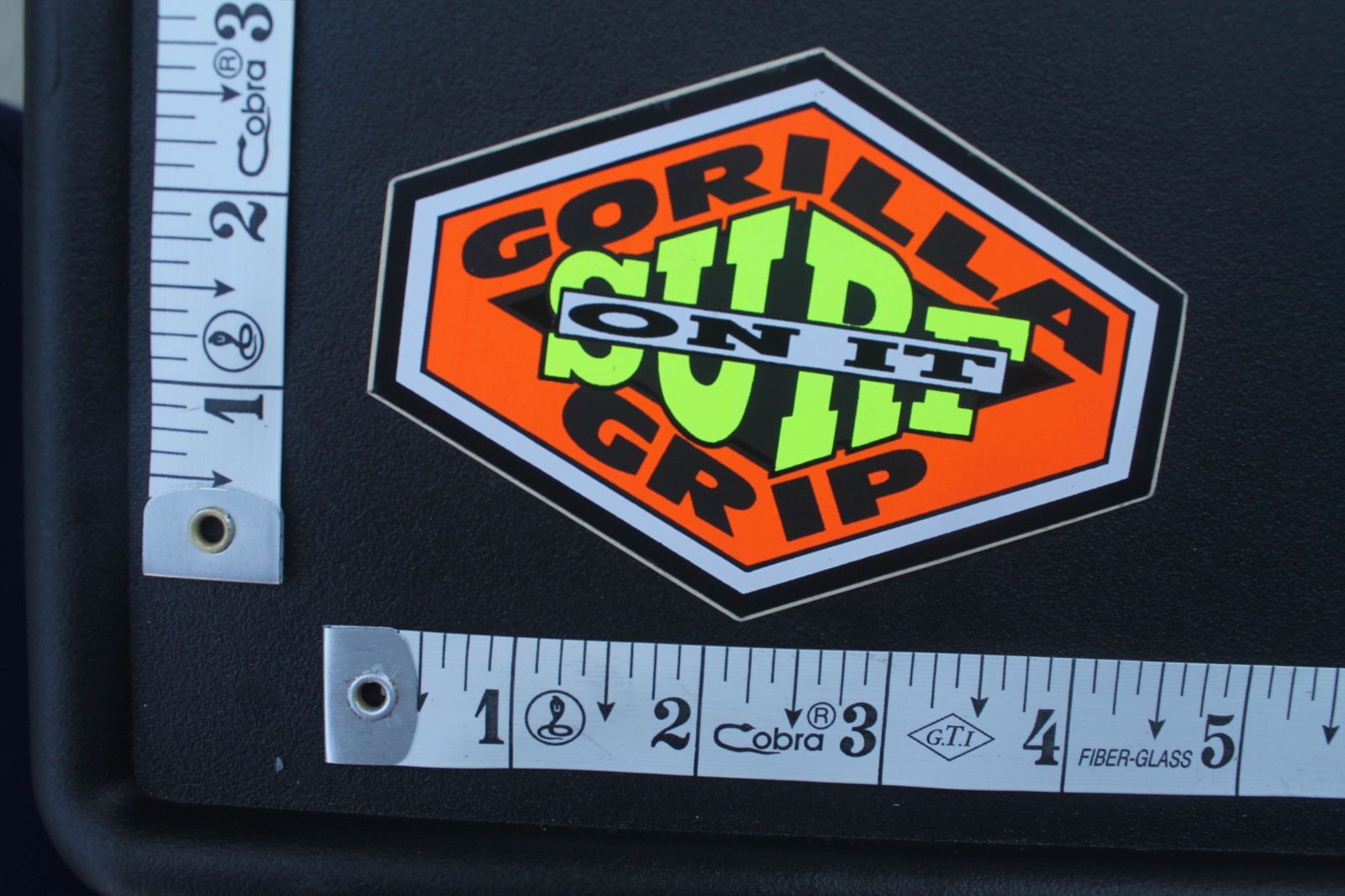 Gorilla Grip Surf On It Traction Wax Neon 80s Orange V9A Vintage Surfing STICKER