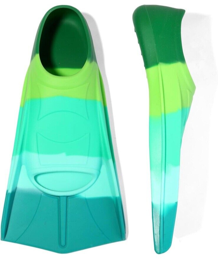 Kids Swim Fins,Short Youth Swimming Flippers for Pool Lap X-Small Forest