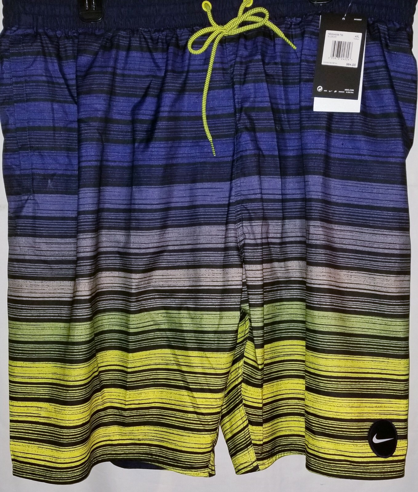 Nike Stripe Breaker Water-Repellent Ombre Swim Trunks Size 4XL Men