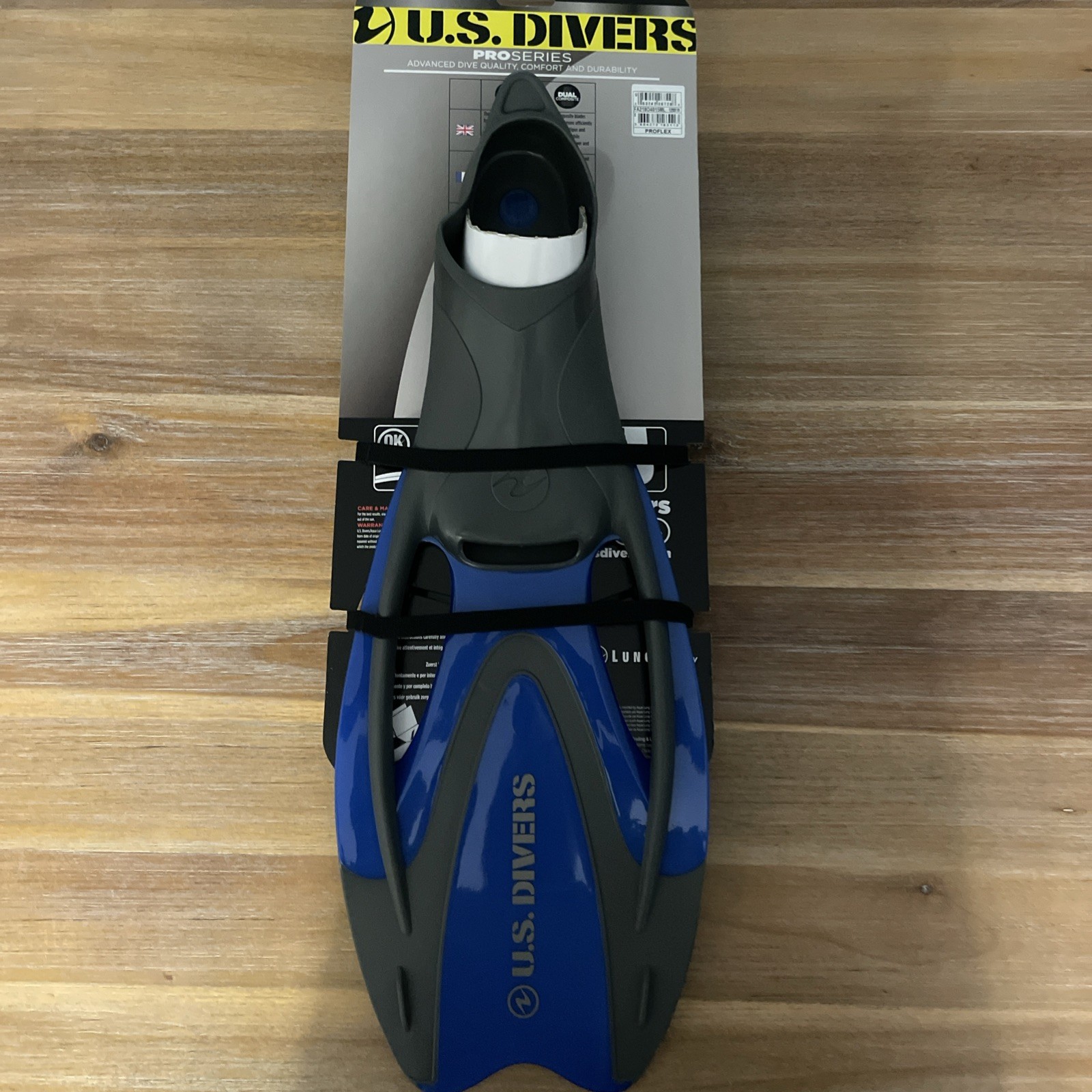 U.S. Divers Blue Gray Adult Swimming Scuba Diving Fins Size Med-Lrg or 8-9.5
