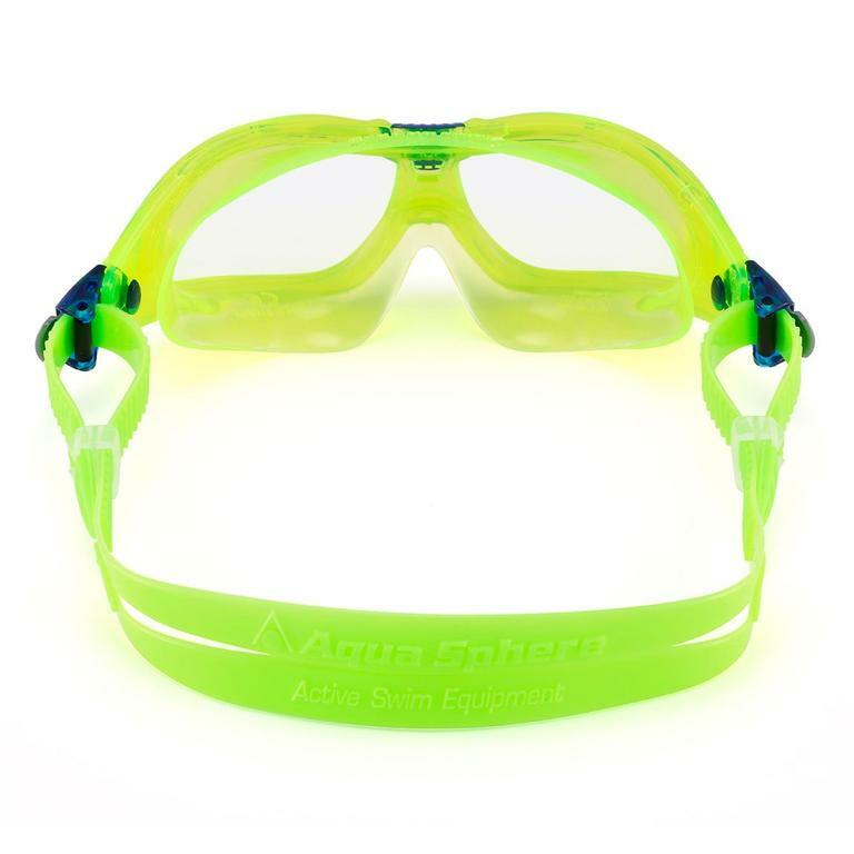 GREEN Aqua Sphere SEAL KID 2 Clear Lens Swim Class Goggles LIME Kid Mask 175310