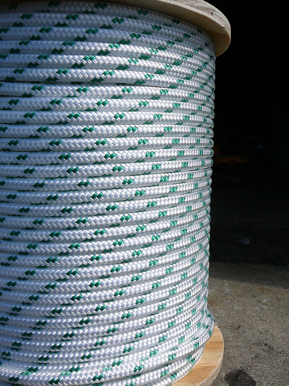 Sailboat Rigging Rope 5/16″ x 27′ White/Green Double Braided Sheet Halyard Line