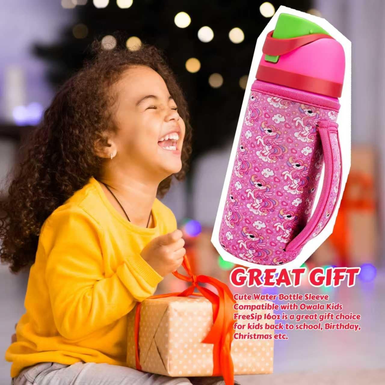 16 oz Cute Printed Sleeve Compatible for Owala Kids FreeSip 16 Ounces, Spider