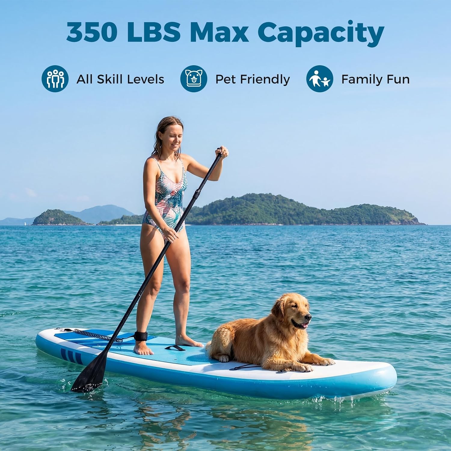 11FT Inflatable Paddle Board W/ SUP Accessories Stand Up Paddle Board