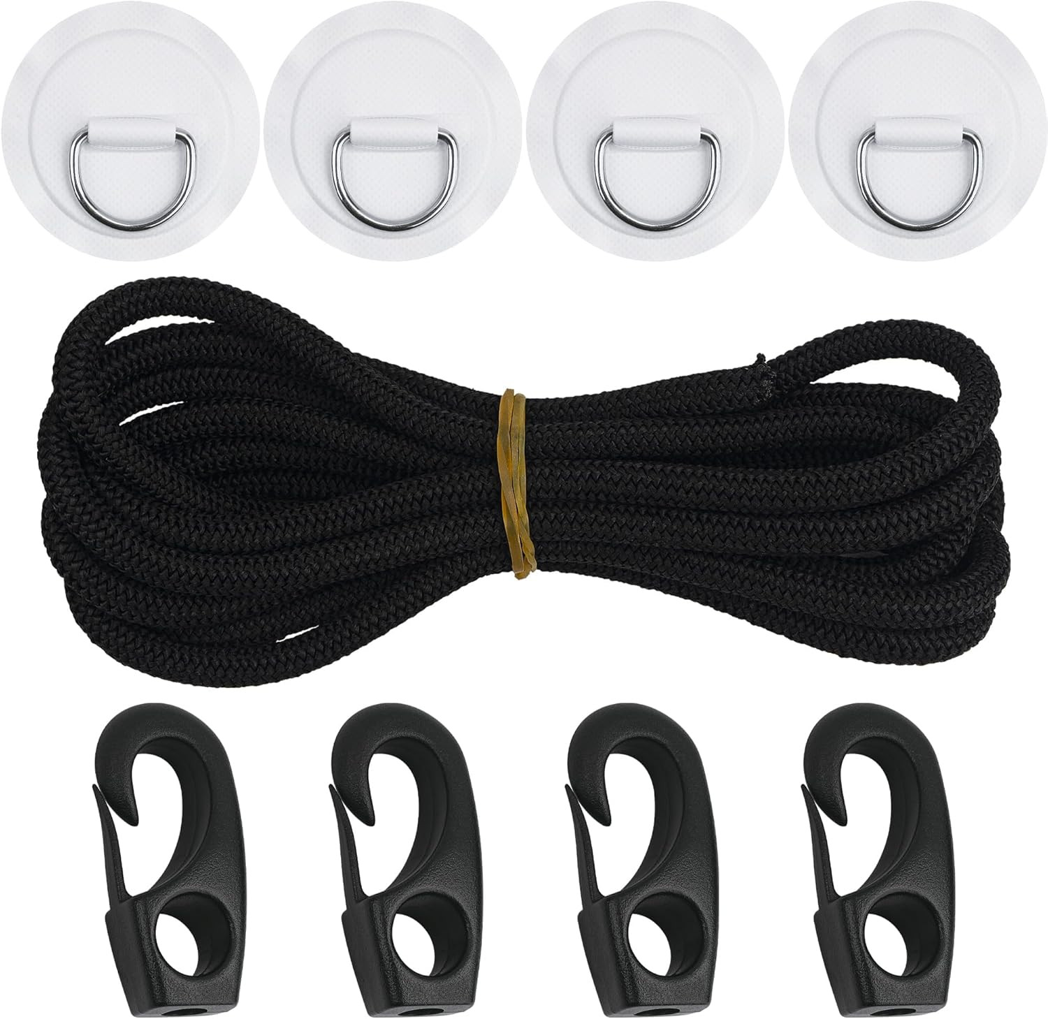Stainless Steel D-Ring Patch Kit, PVC Paddle Board D-Rings for Kayak, Inflatable
