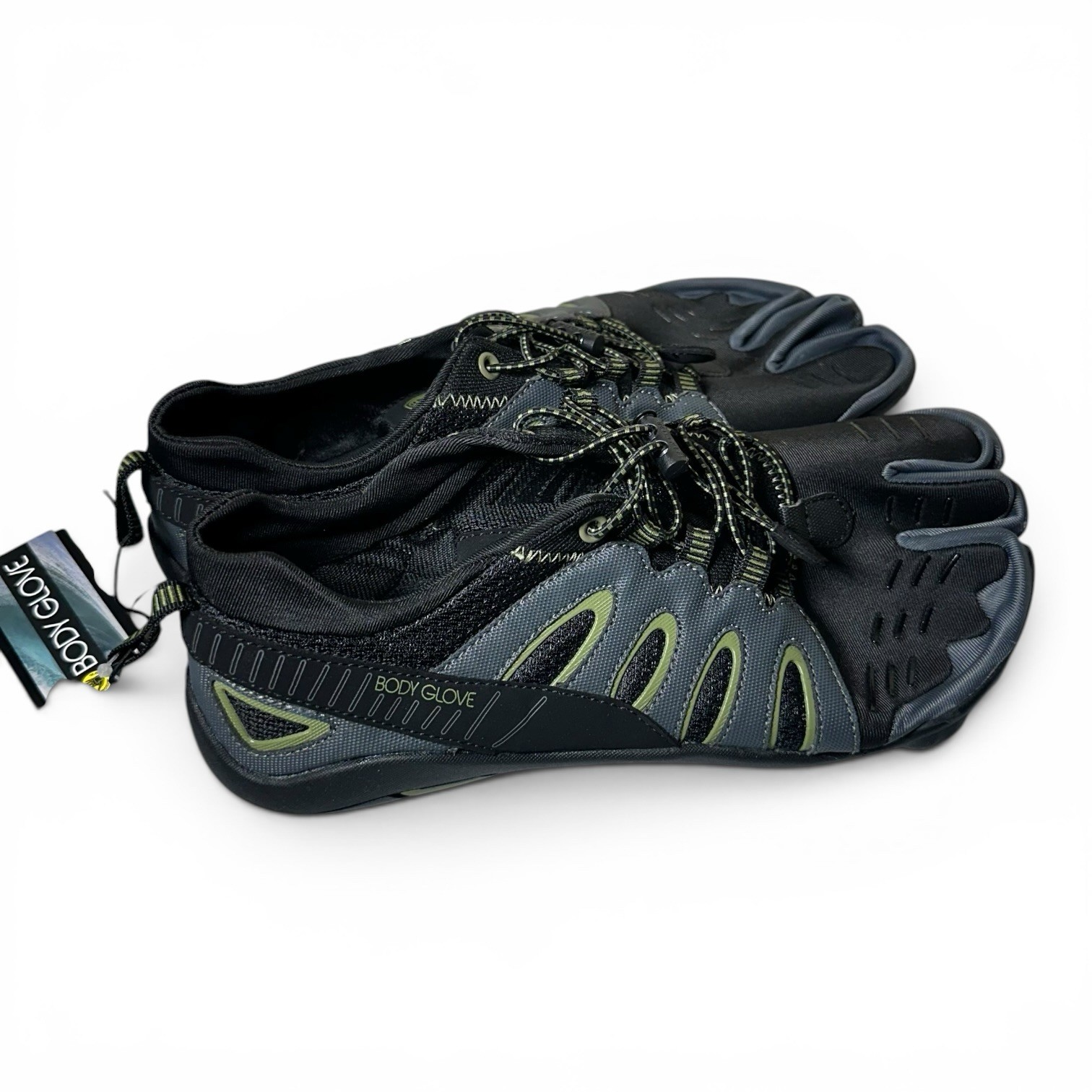Body Glove 3T Barefoot Warrior Men’s Water Shoes, Size US 10, Black/Aloe