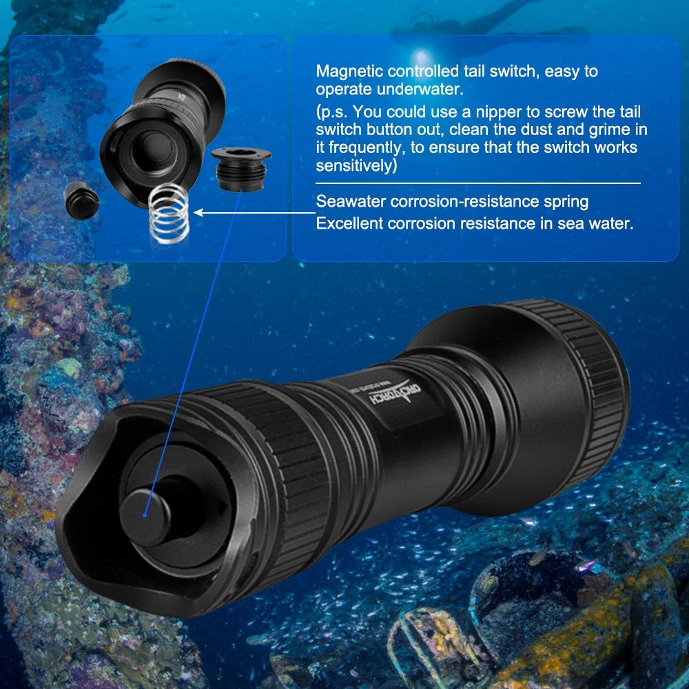 ORCATORCH D550 Scuba Dive Light 1000 Lumens Super Bright Underwater LED Diving F