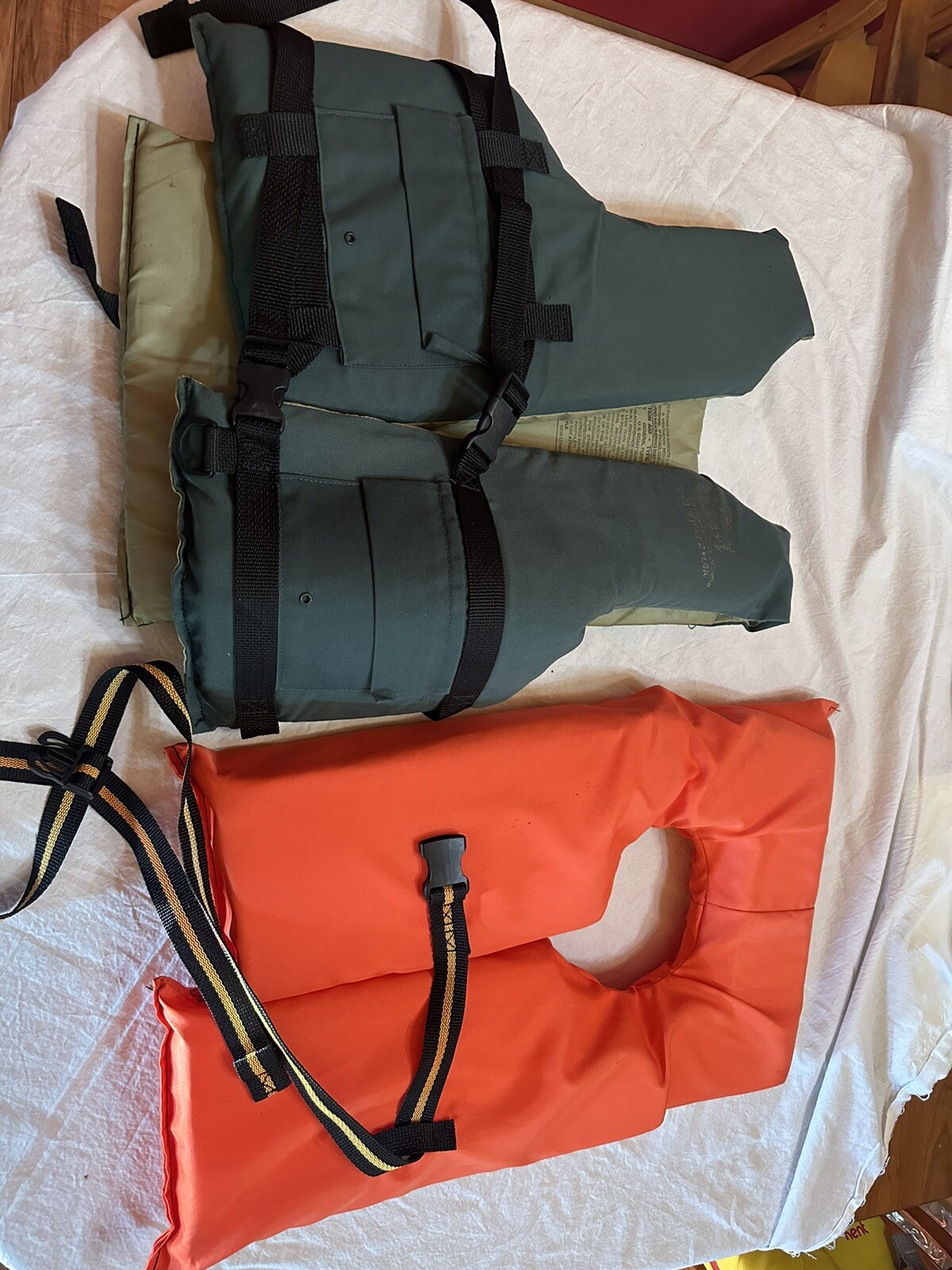 Kent Water Sports Blue Life Jacket Vest Over 90 Lbs And A Orange Life Vest