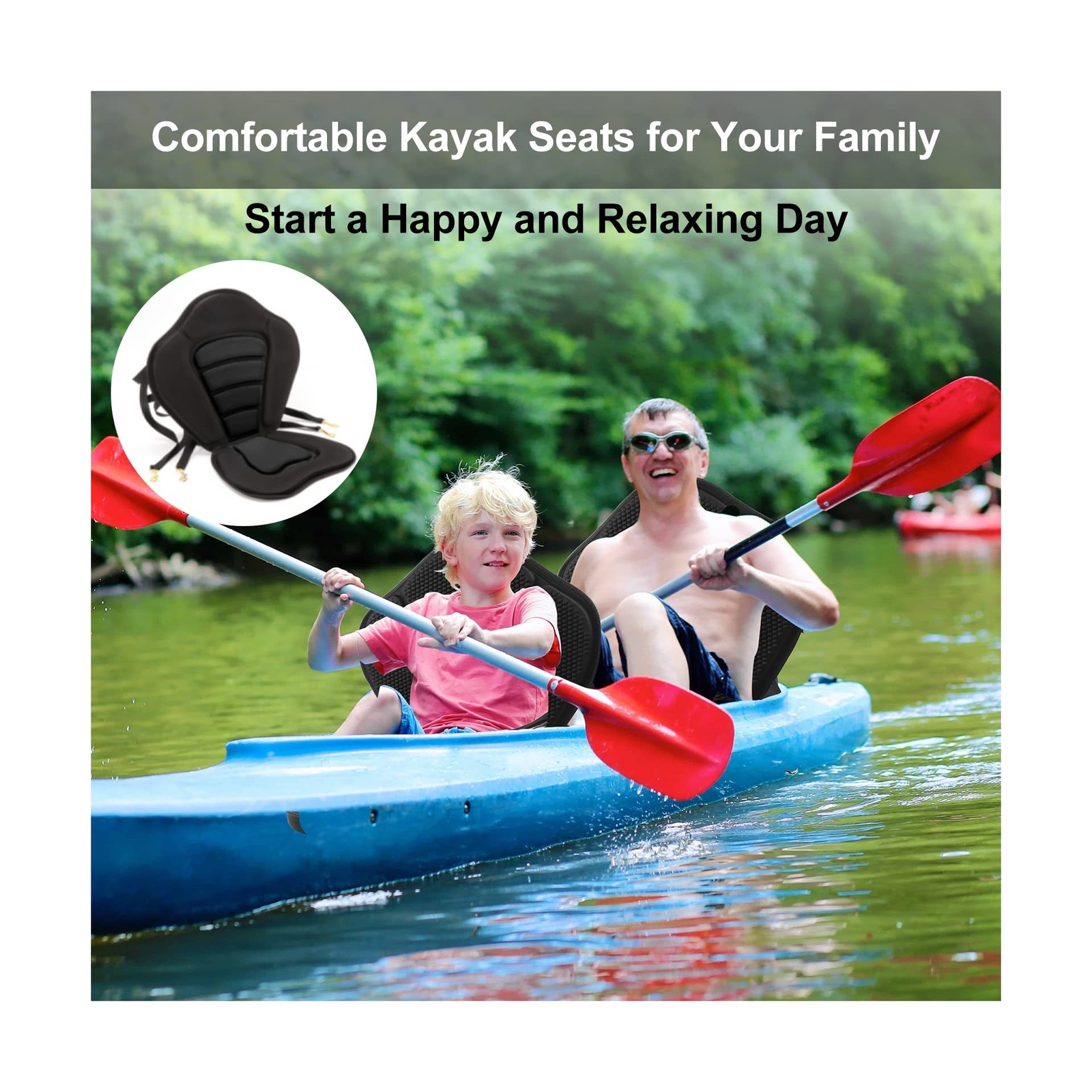 HLOGREE 1/2PCK Kayak Seats,Thicken Seat Cushion for Kayak,Padded Kayak Seat,C…
