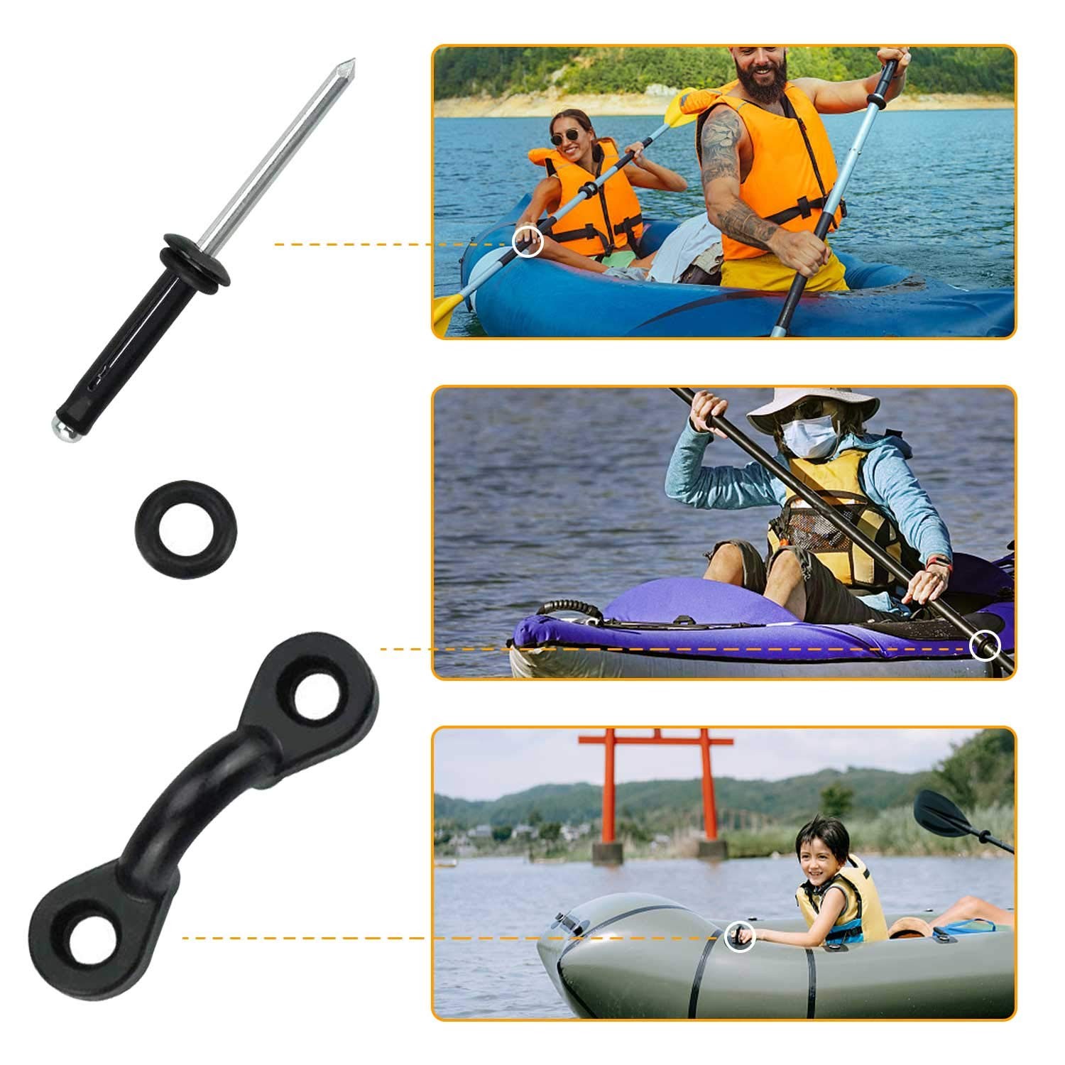 HLOGREE 4Pack Kayak Carry Handles, Universal, Orange – 4PCS Handles