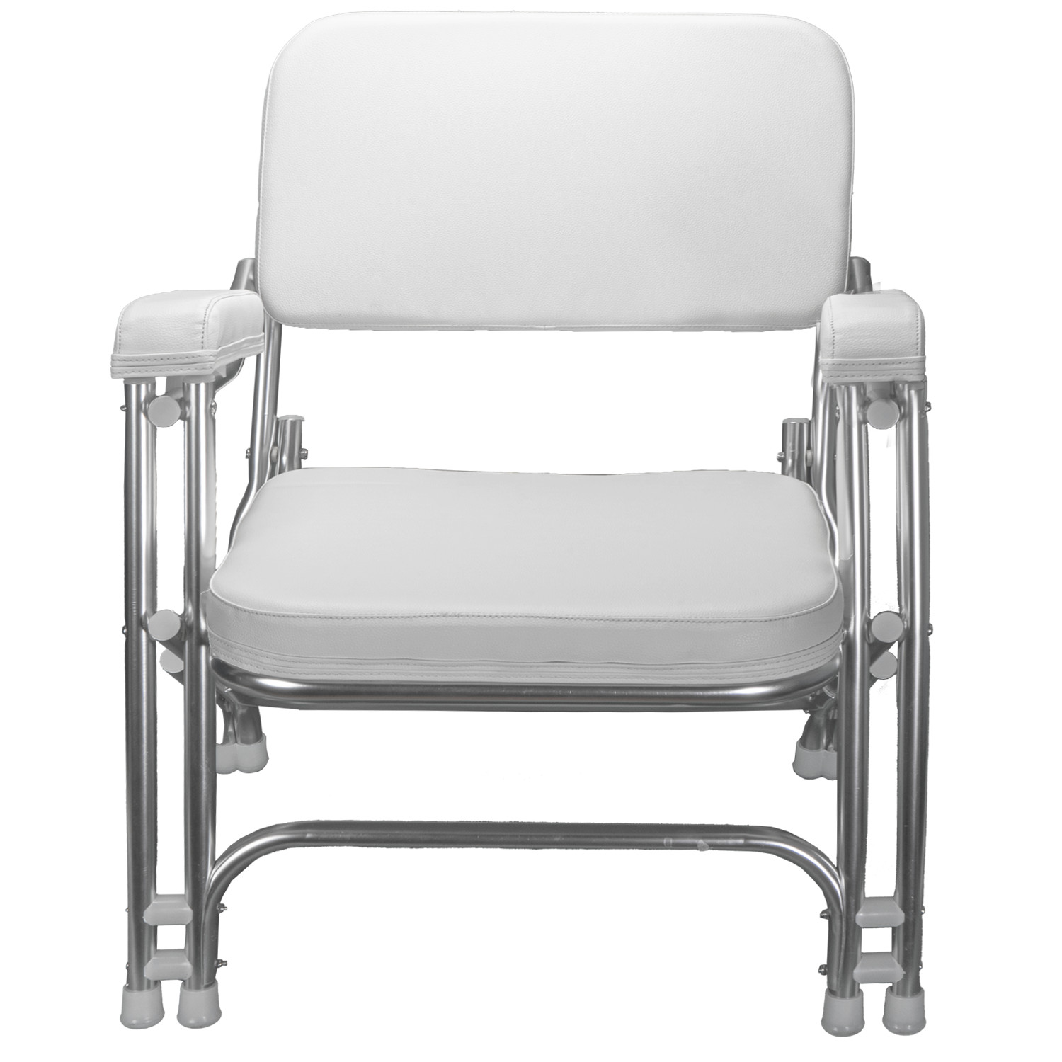 Pactrade Marine White Folding Deck Chair UV Resistant Vinyl 1″ Anodized Aluminum