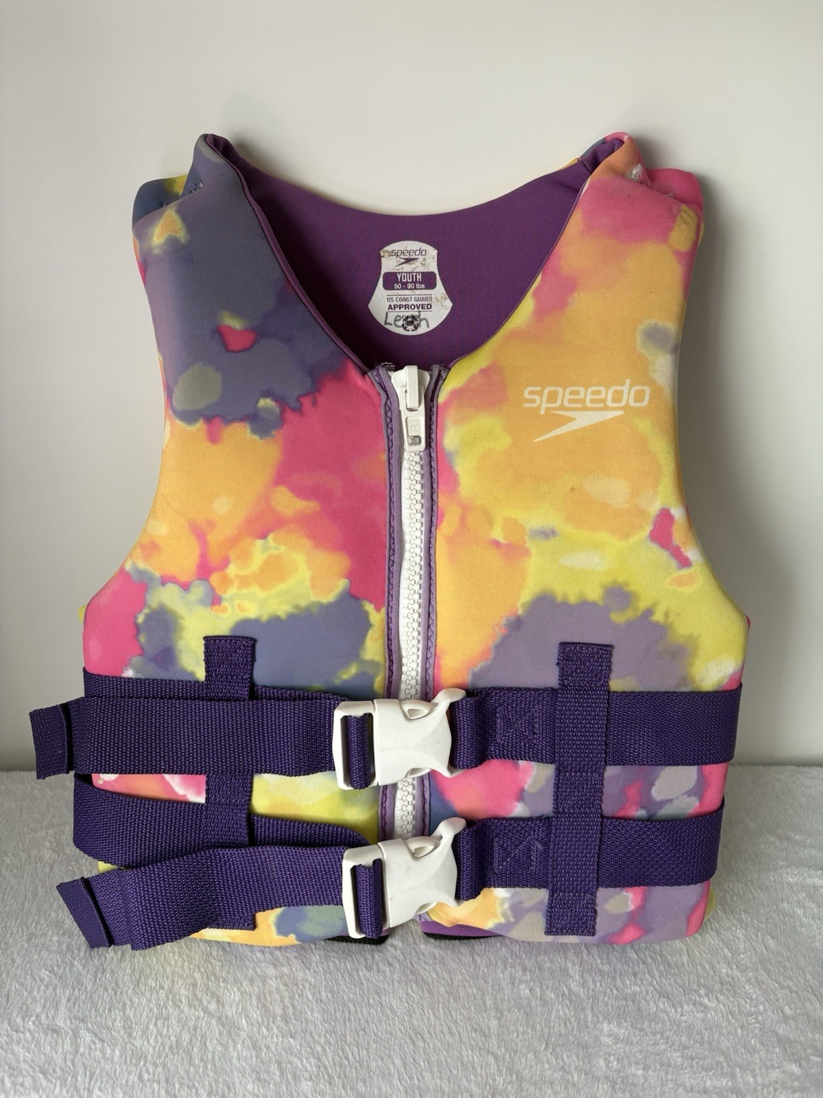 Girls Speedo Life Jacket Preowned Size Youth 50-90 Pounds Lbs