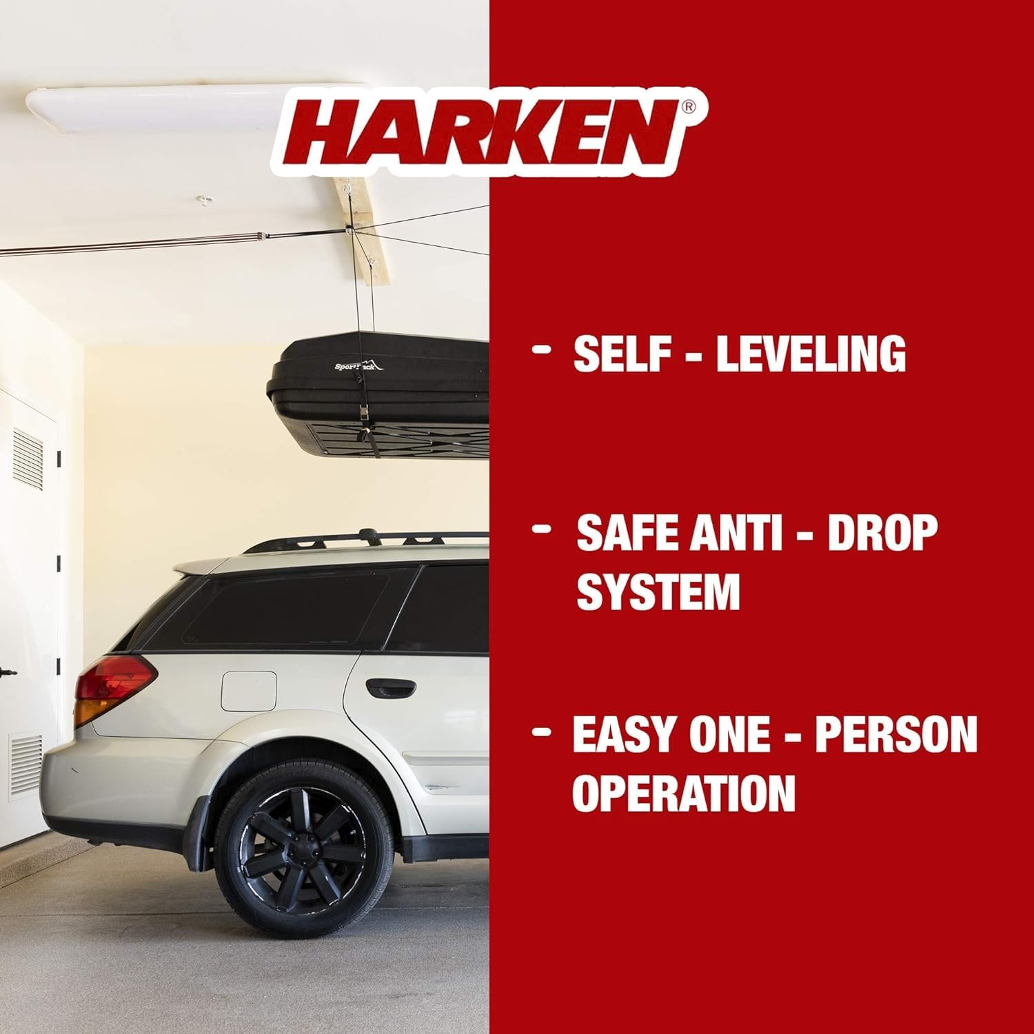 HARKEN Hoister Cargo Carrier Box & Overhead Garage Stor
