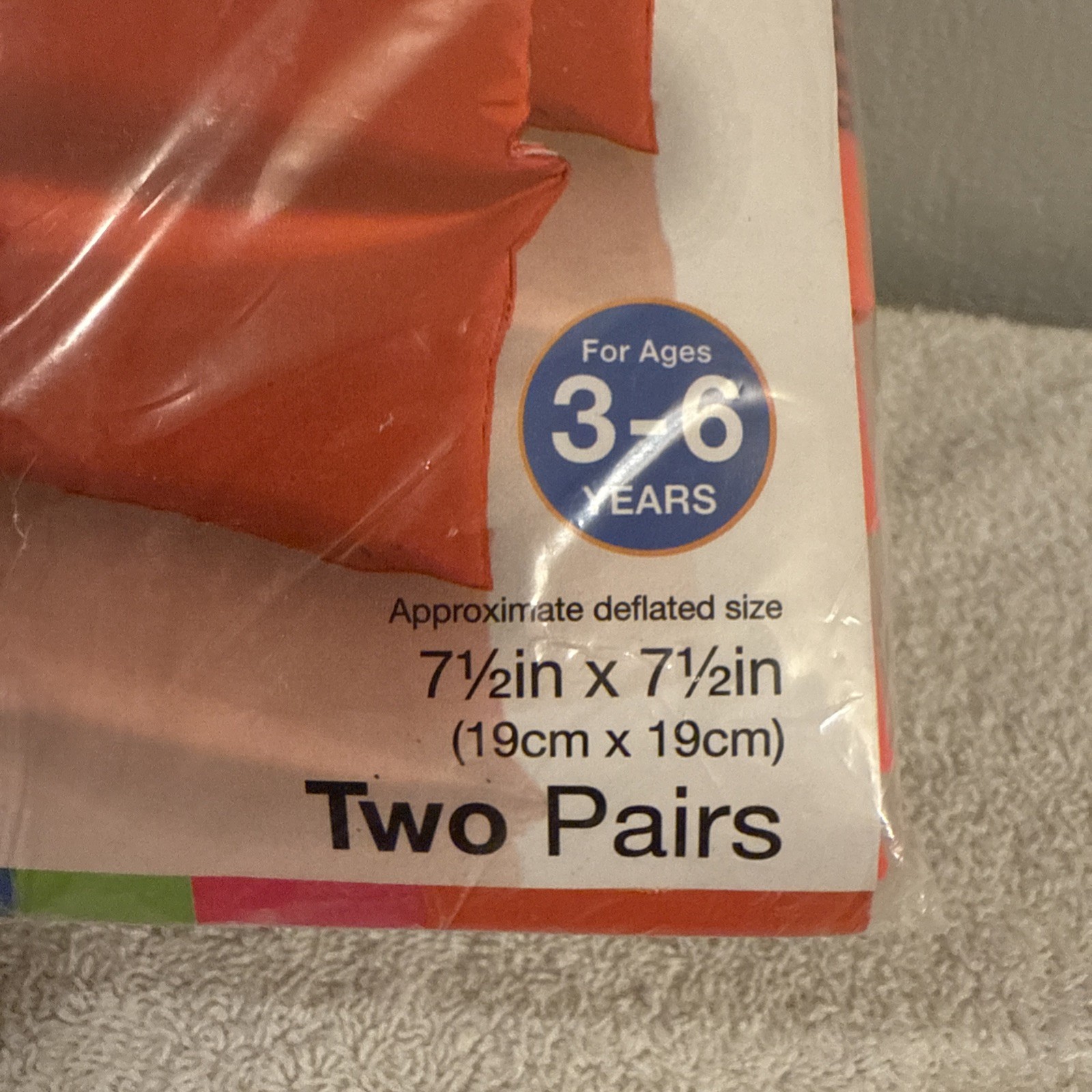 Intex Inflatable Arm Bands Orange Swim Floaties For Kids Ages 3-6 (2 pairs)