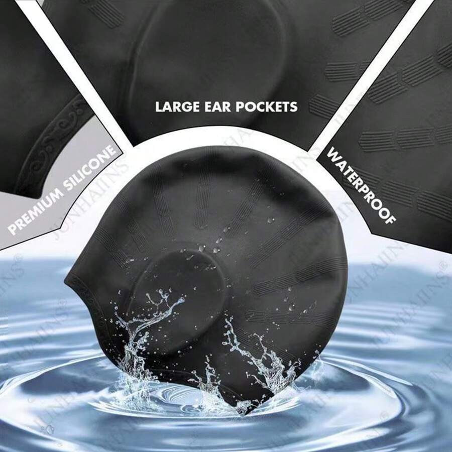 Silicone 3D Ear Protection Swimming Cap Non-Tight Man Women Comfortable Swim Cap