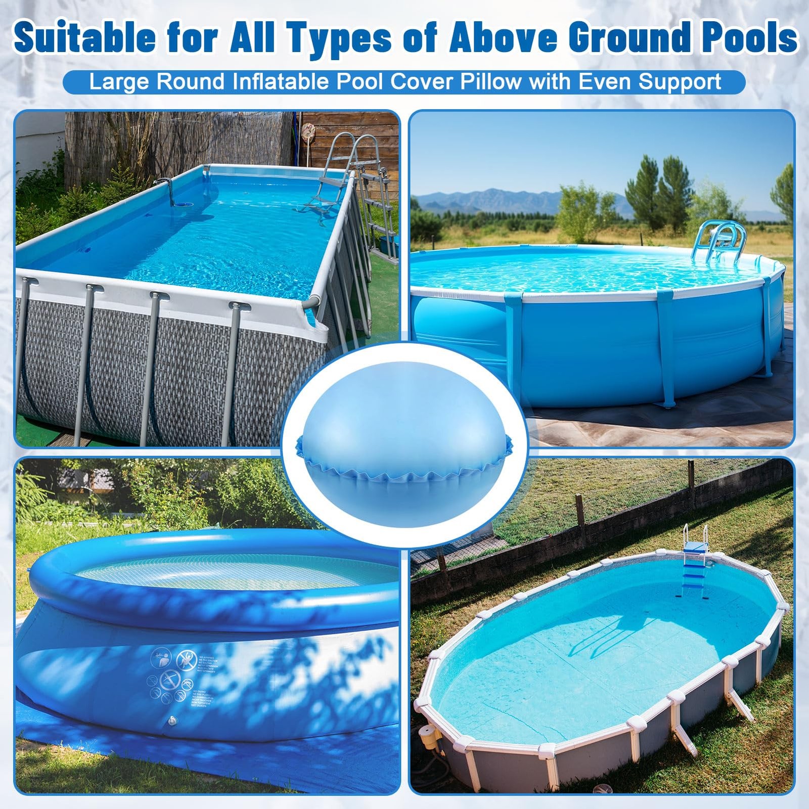 Pool Pillows for Above Ground Pools, Pool Pillows for Closing Winter, 6ft Rou…