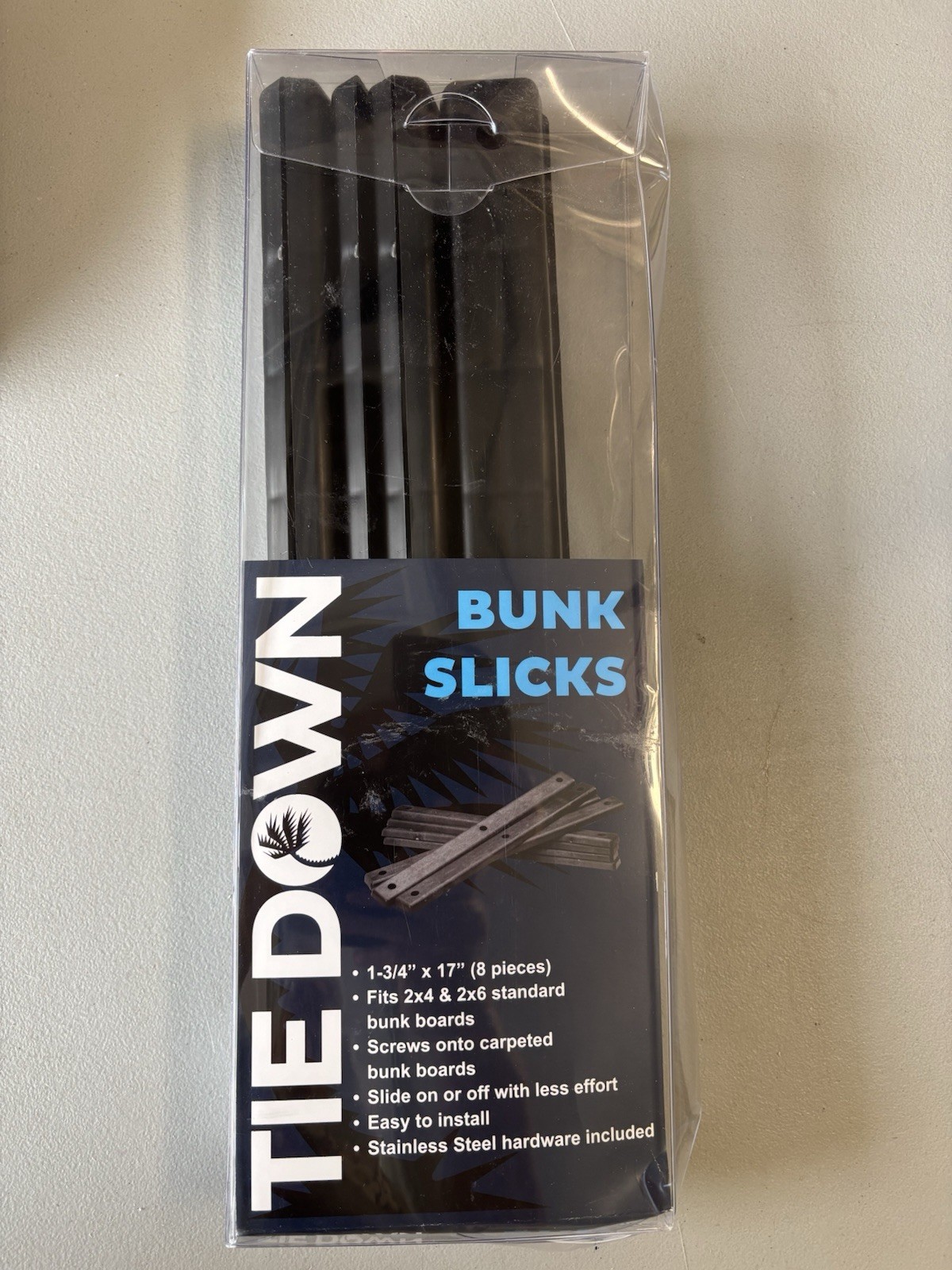 Tie Down Boat Trailer Bunk Slicks 1-3/4″ x 17″ Black Pack of 8
