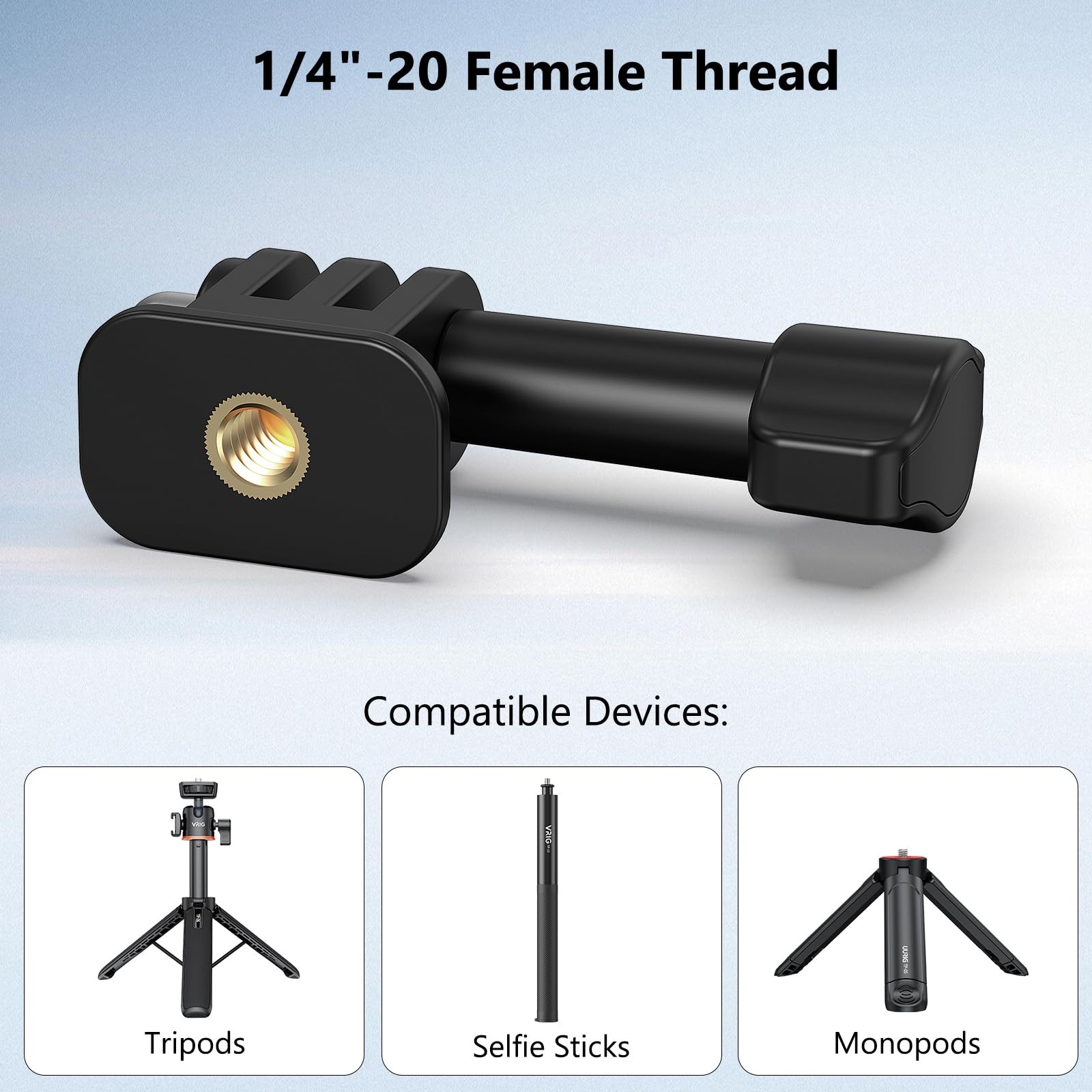 Tripod Mount Adapter 1/4 Inch Screw Compatible with GoPro Hero Black Camera