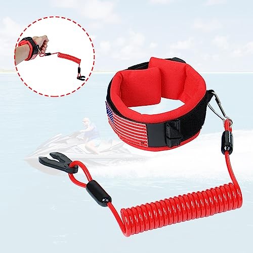 Boat Kill Switch Lanyard Jet Ski Wrist Strap Fit for Yamaha Jet Red
