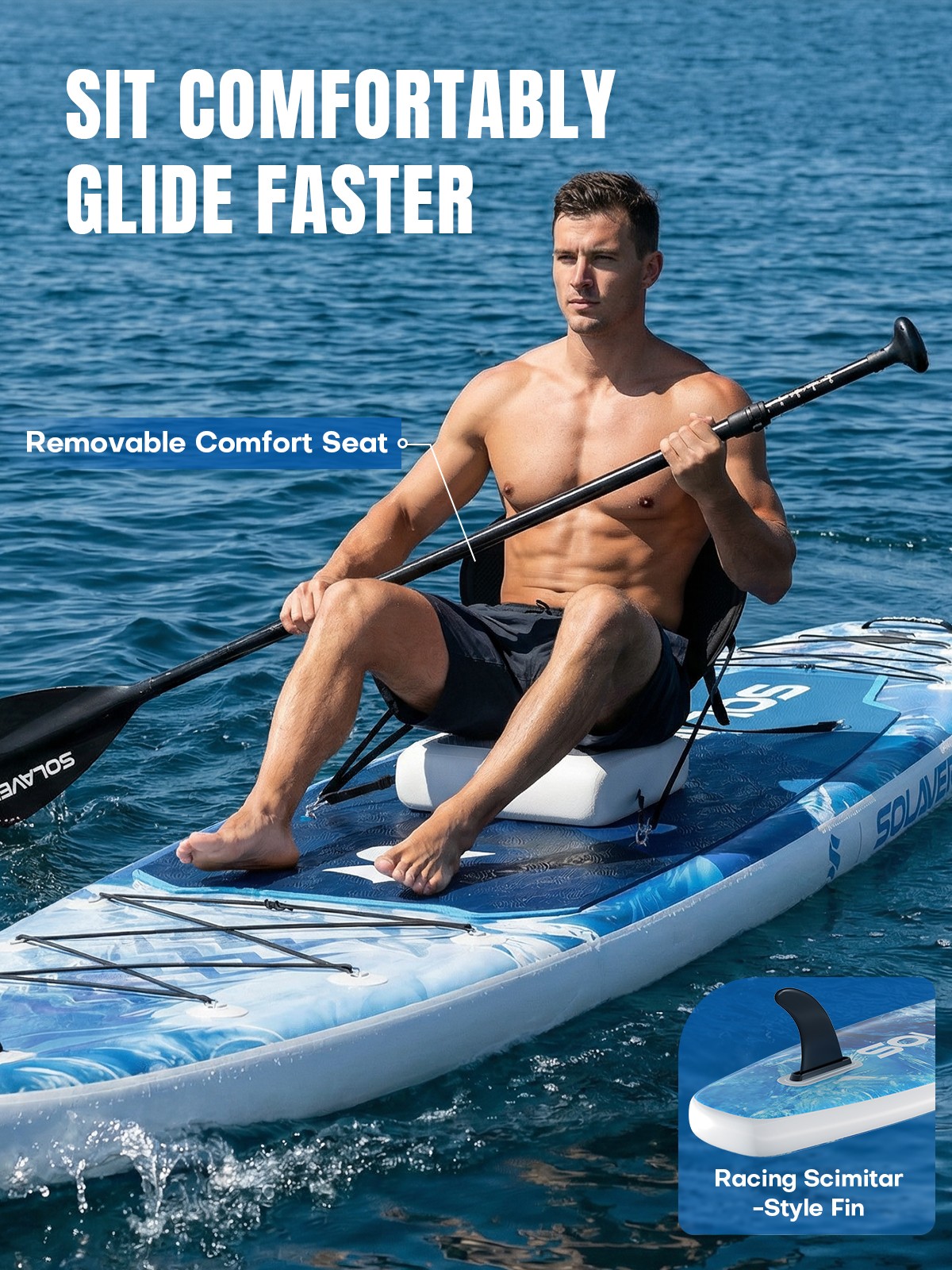 12’5″ x 33″ Inflatable Stand Up Paddle Board with Seat & Electric Pump, 600lb