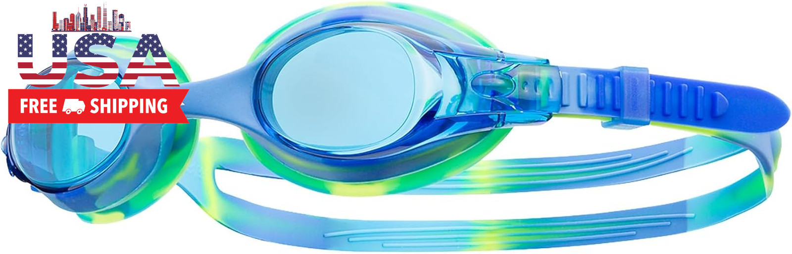 Swimple Tie-Dye Kids’ Swim Goggles – Non-Mirrored Swimming Goggles for Competiti
