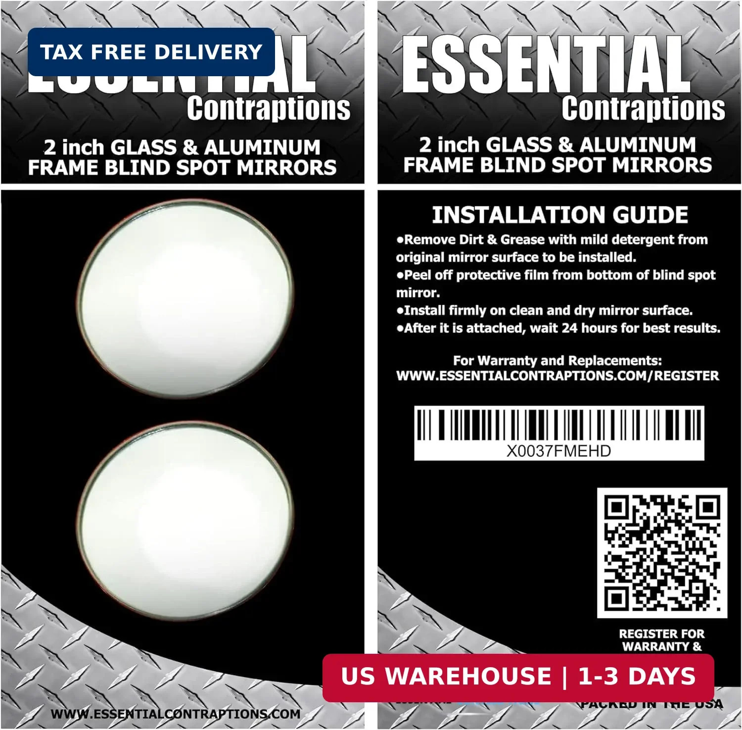 Blind Spot Car Mirror 2 Pack-2 Inch Round Rear View Convex Mirrors for Cars/SUVs