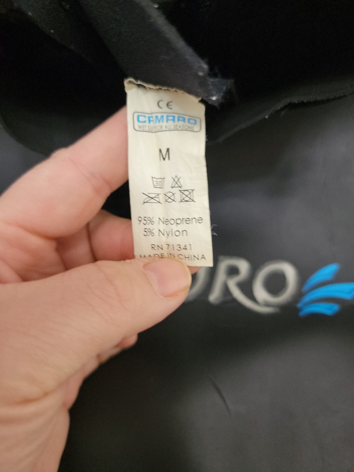Camaro Wet Suit Adult Medium Hydro Blue Gray Neoprene Surf Beach L.L. Bean Zip