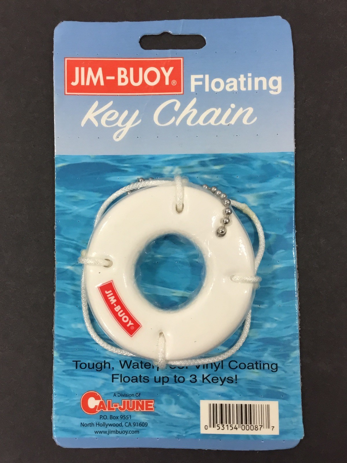 Jim Buoy Floating Life Ring Key Chain Up To 3 Keys – White