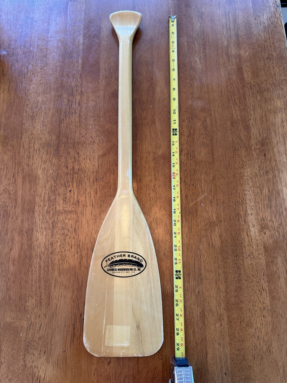 Feather Brand 29 Inch Wood Canoe Boat Oar Caviness Woodworking USA