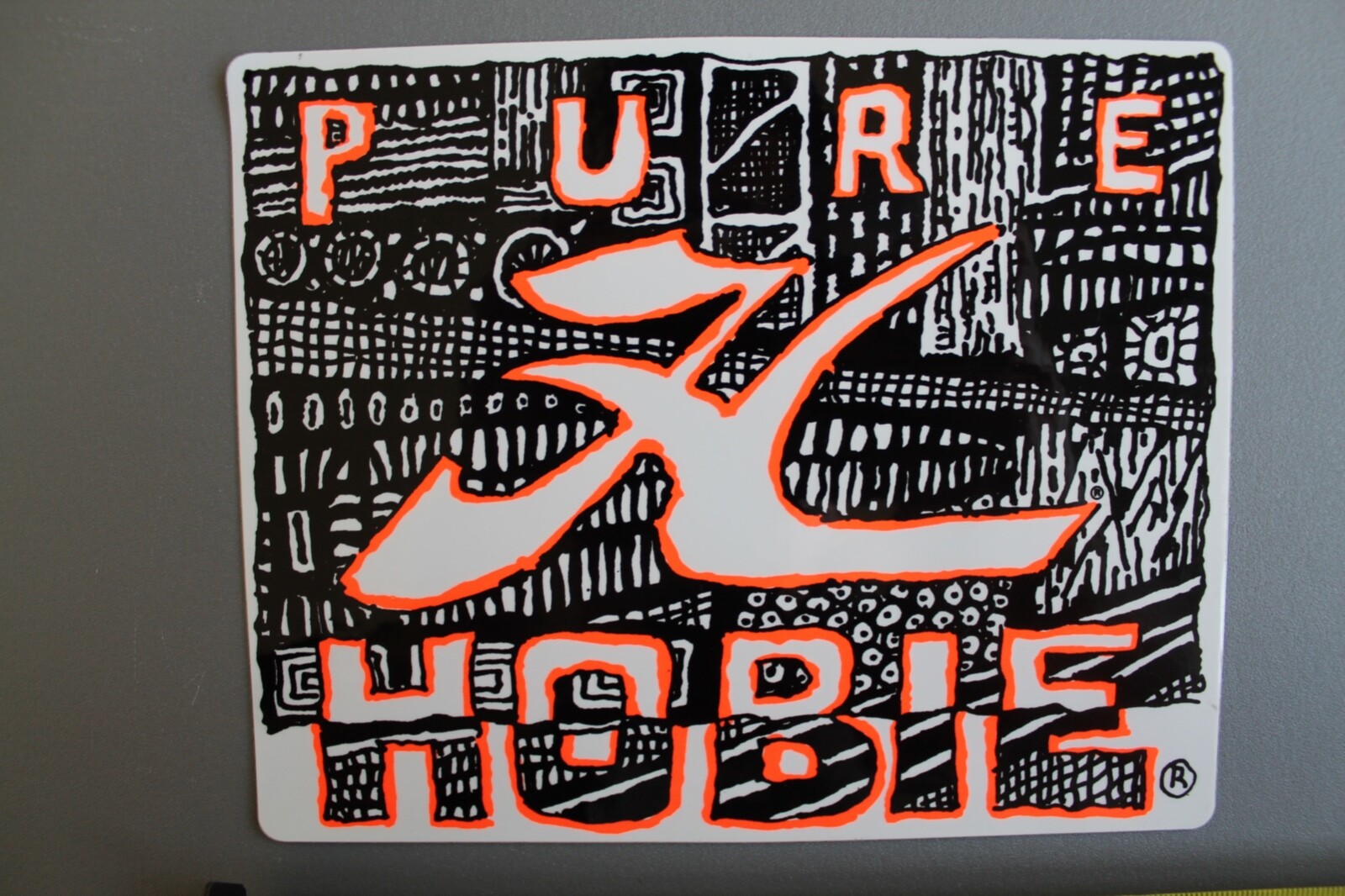 Pure HOBIE Surfboards Neon Orange Black OG 80’s V58B Vintage Surfing STICKER