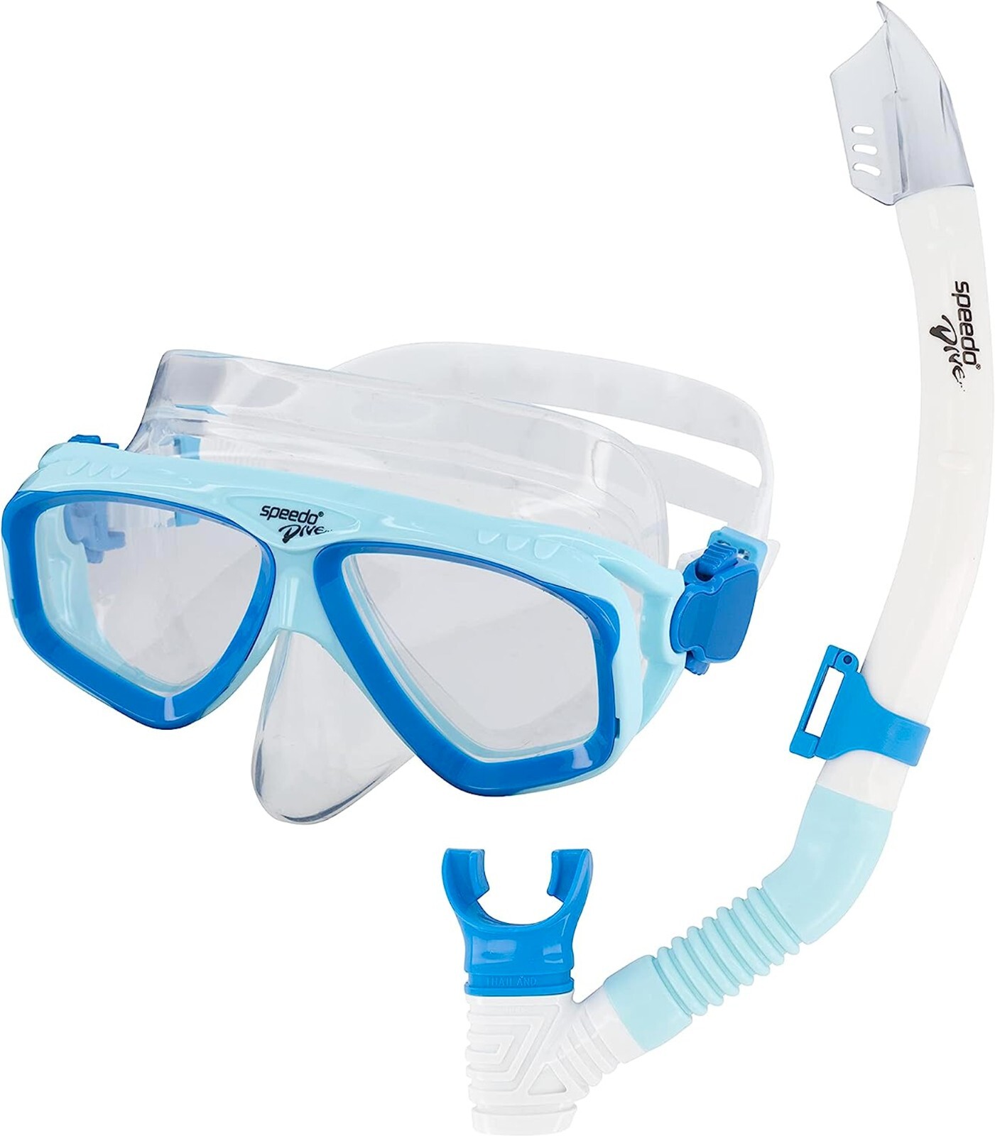 Speedo Adventure Mask & Snorkel Set – Cool Blue/Clear