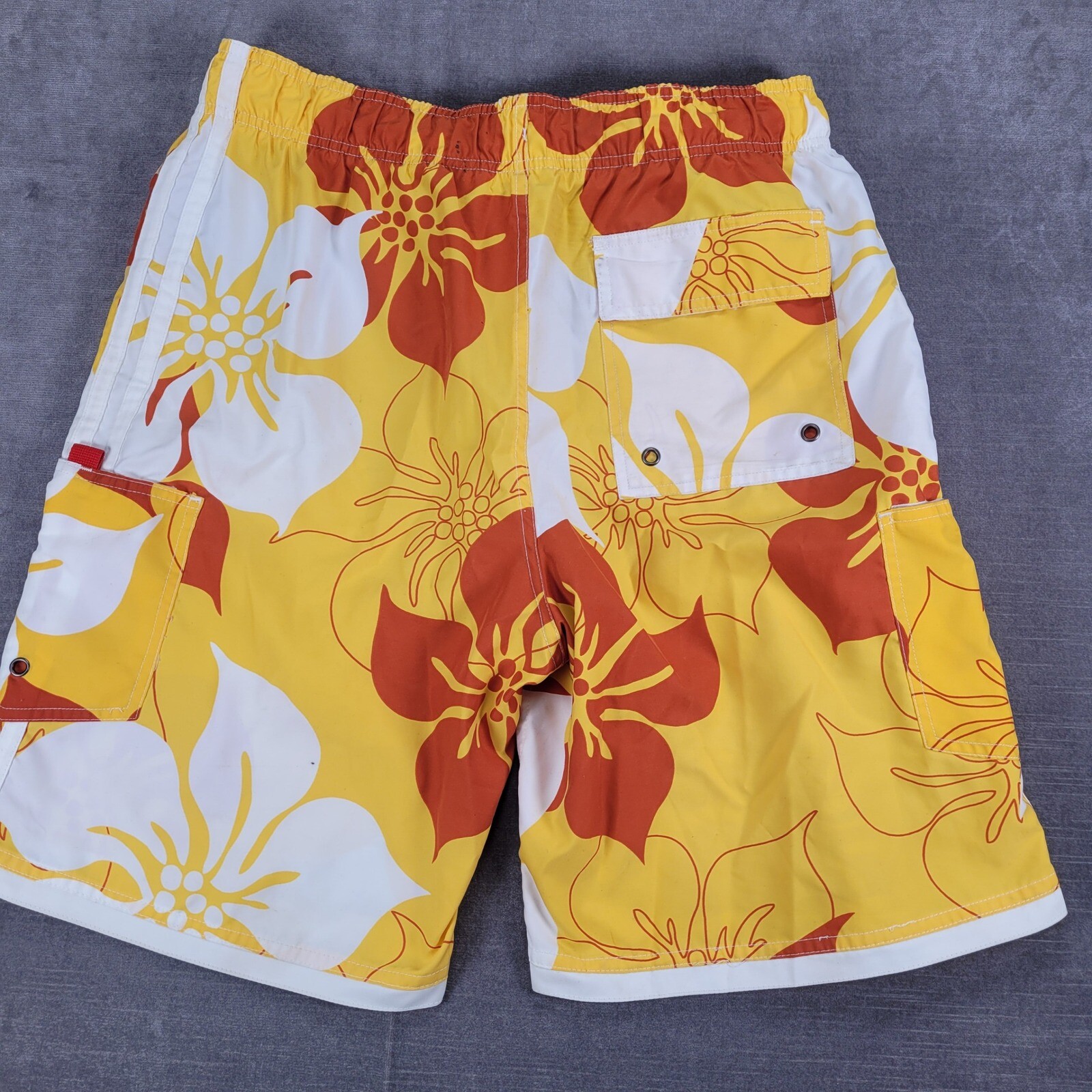 Nike Y2K Floral Swim Trunks Hawaiian Yellow Orange White Mens Medium M