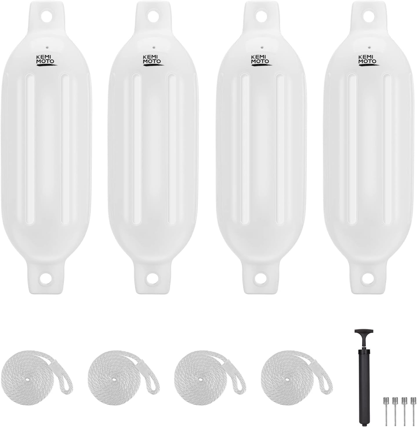 KEMIMOTO Boat Fenders Boat Bumpers for 15-35ft Boat, 4 Pack Inflatable Boat F…