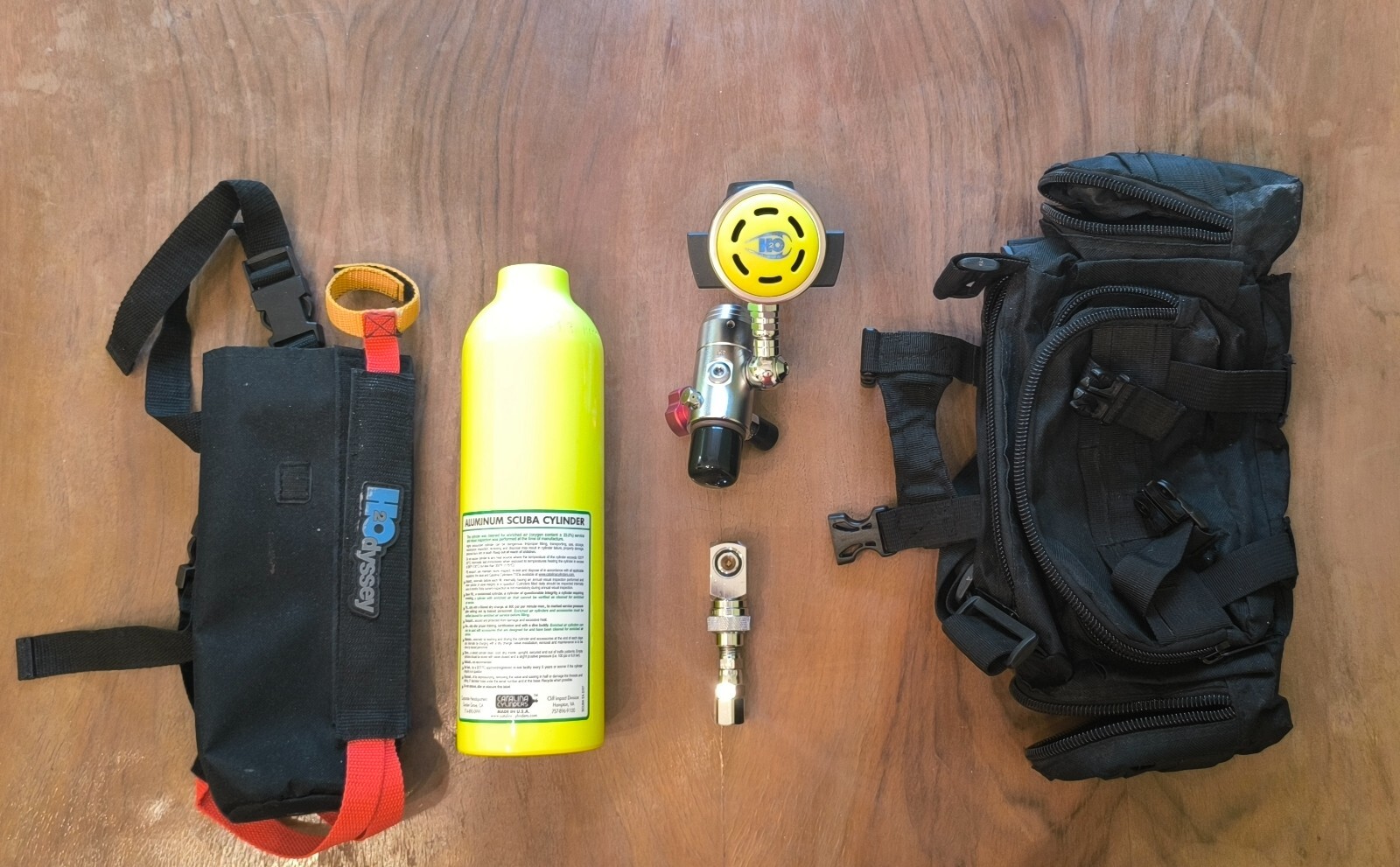 H2Odyssey Pony Bottle EAS2 with On/Off Valve for Diving
