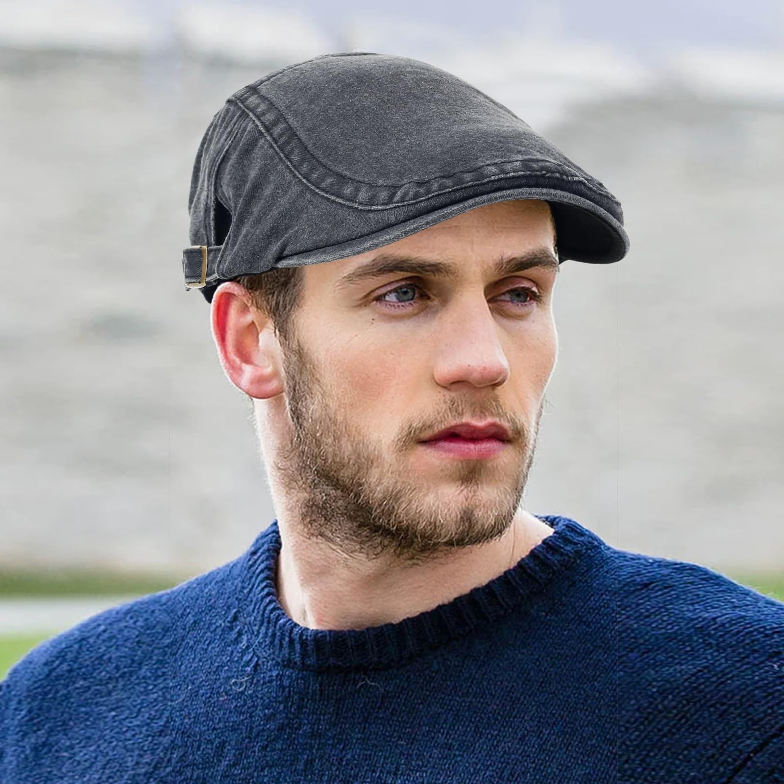 3Pcs Men’s Newsboy Caps Washing Cotton Cooling Lightweight Scally Cap for Men…