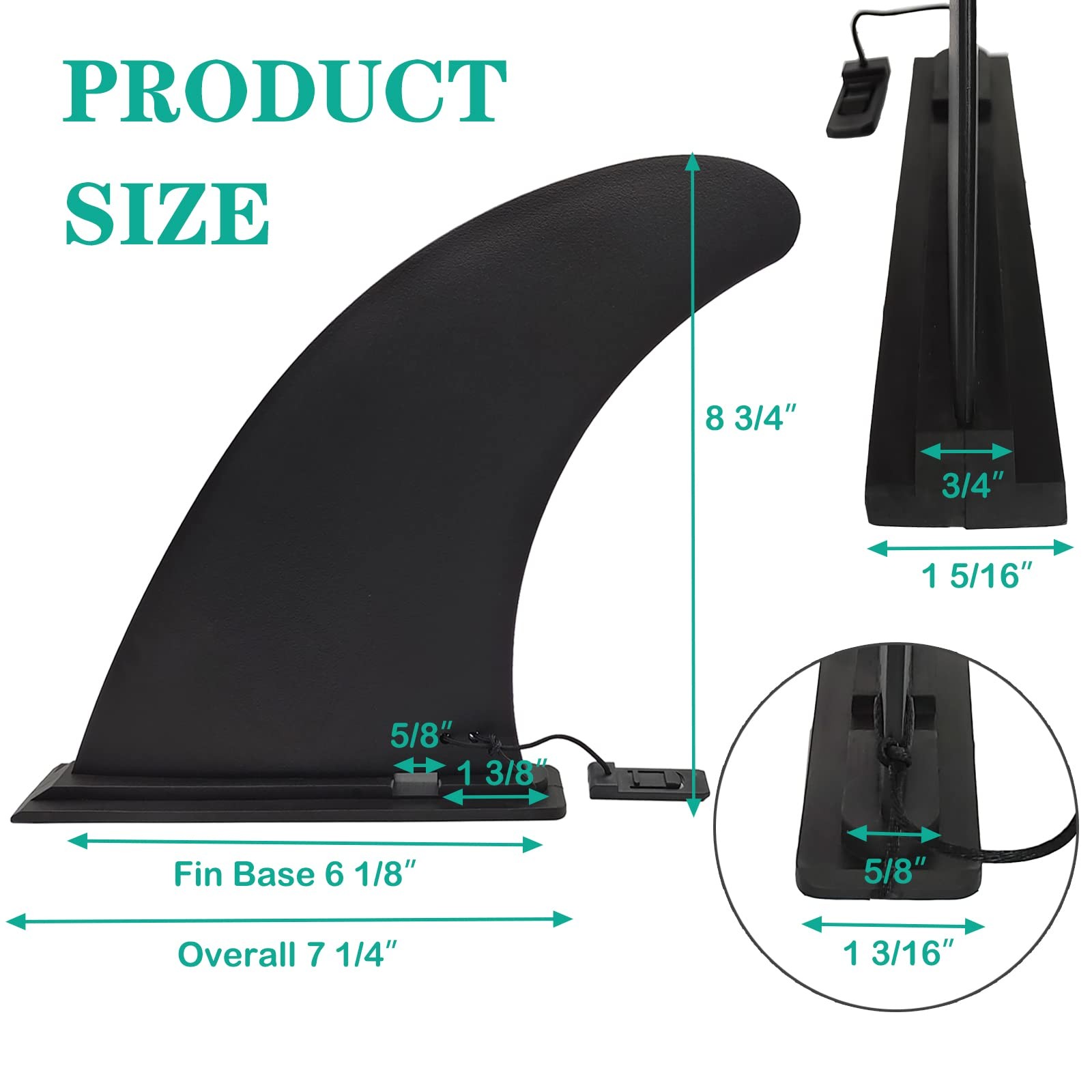 Anfyko 9″ Paddle Board Fin Repalcement Universal, Nylon 1PCS 9″,