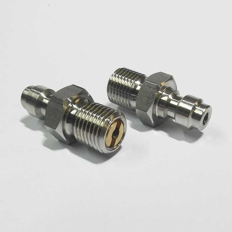 Aopkeo 8mm Fill Nipple Male Quick Disconnect Valve with One Way Foster Stainl…