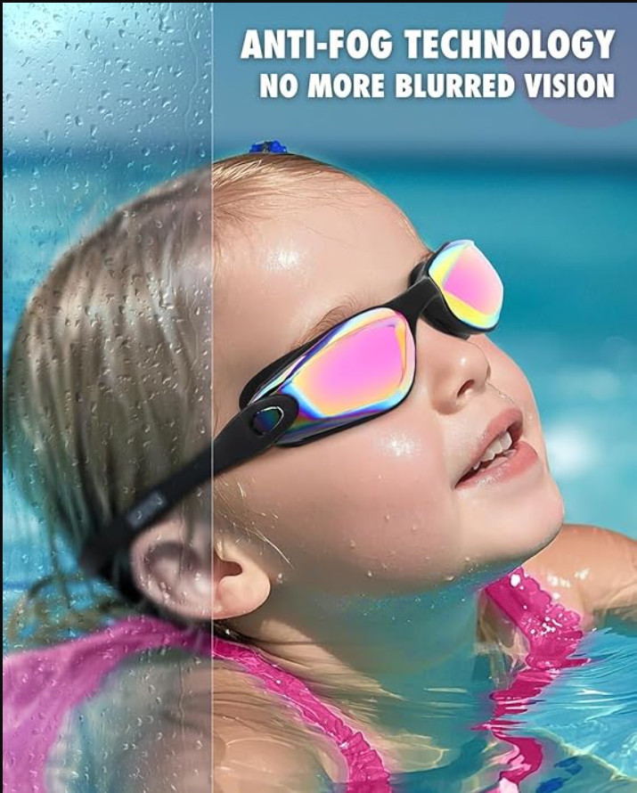 AEGEND Kids Swim Goggles 3-14 Anti Fog Leakproof Pool Beach Swimming