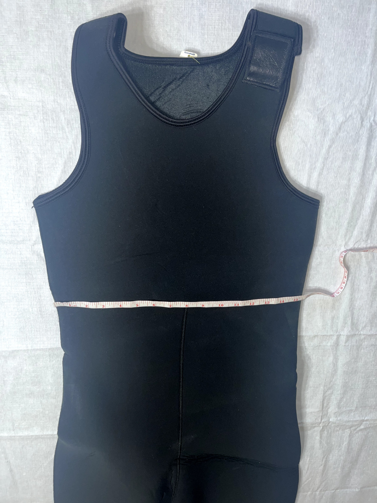Black Overalls 1 Piece Wetsuit w/Hook & Loop Shoulder Straps & Padded Knees