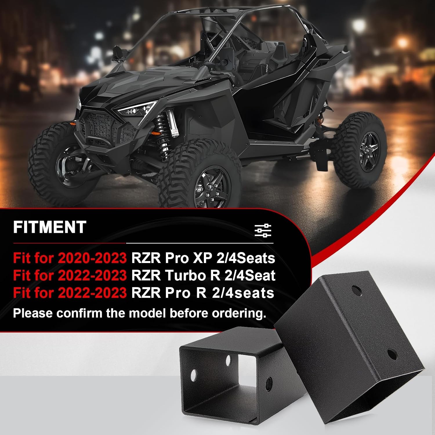 UTV Main Driver Seat Riser Kit Raises Seat by 2″ for RZR PRO XP/4 XP, RZR Pro