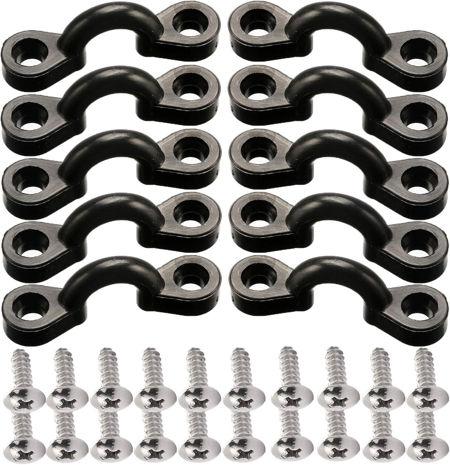10PCS Nylon Pad Eye Kit with 20 Stainless Steel Screws for Kayak Rigging