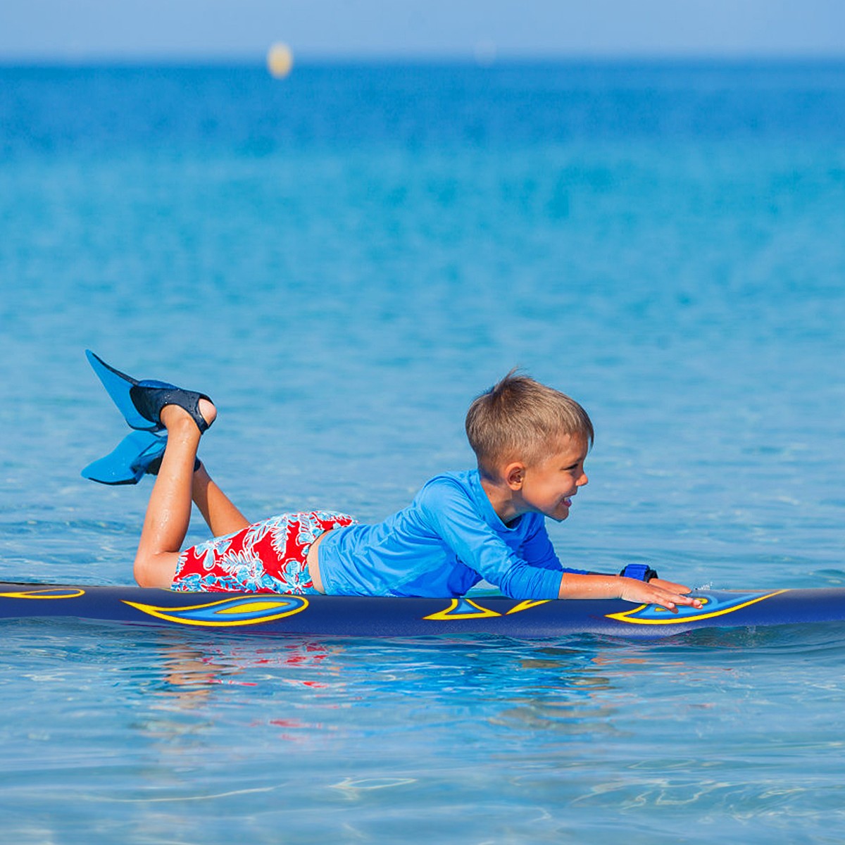 6′ Surfboard Foamie Body Surfing Board W/3 Fins & Leash for Kids Adults Yellow