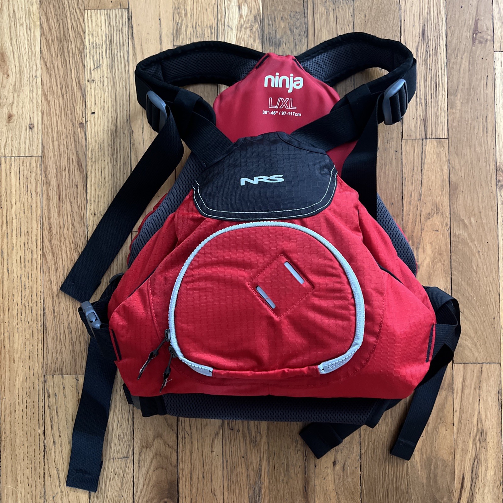 NRS Ninja PFD L XL Red Black Kayak SUP Life Jacket New Without Tags
