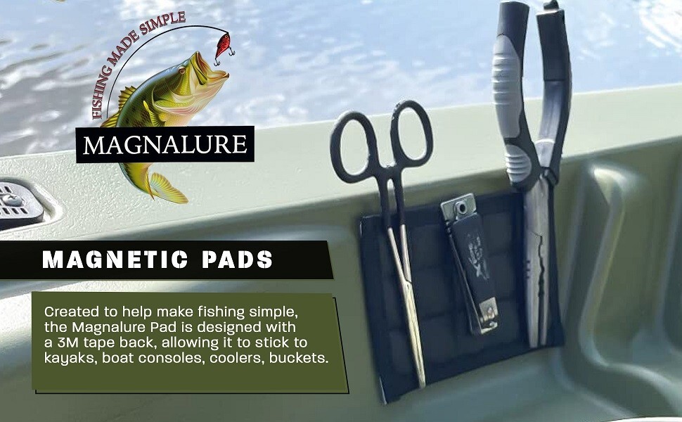 kayak Fishing Accessories, STICK ON MAGNETIC PADS Great organizing.