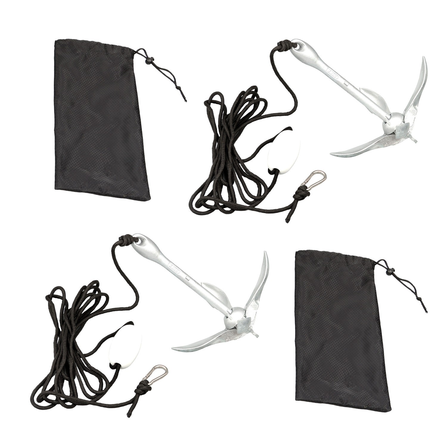 1.5 3.3 5.5 7.1lb 2-Pack Folding Anchor Set For Small Boats Canoe Paddle Boards