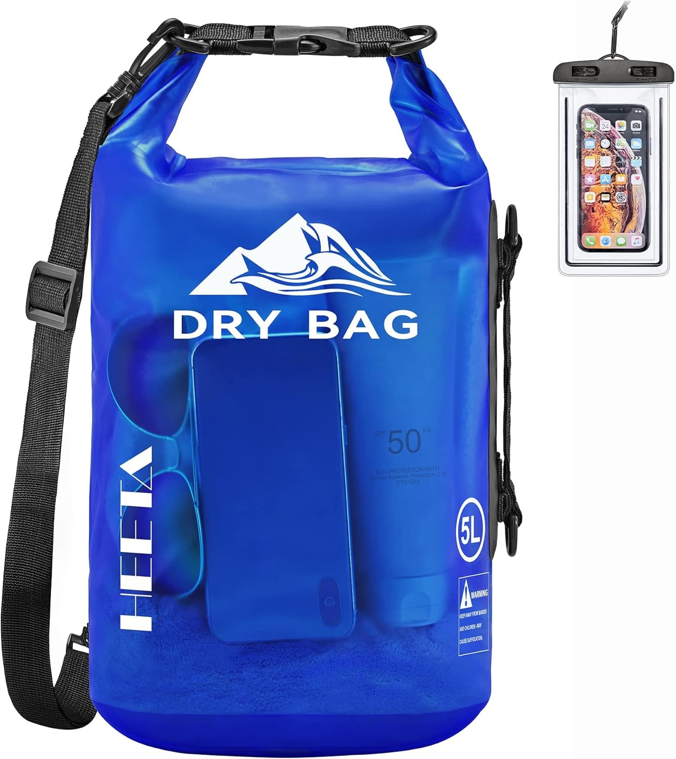 Waterproof Dry Bag Clear Roll Top Floating Beach Kayak Backpack With Phone Case
