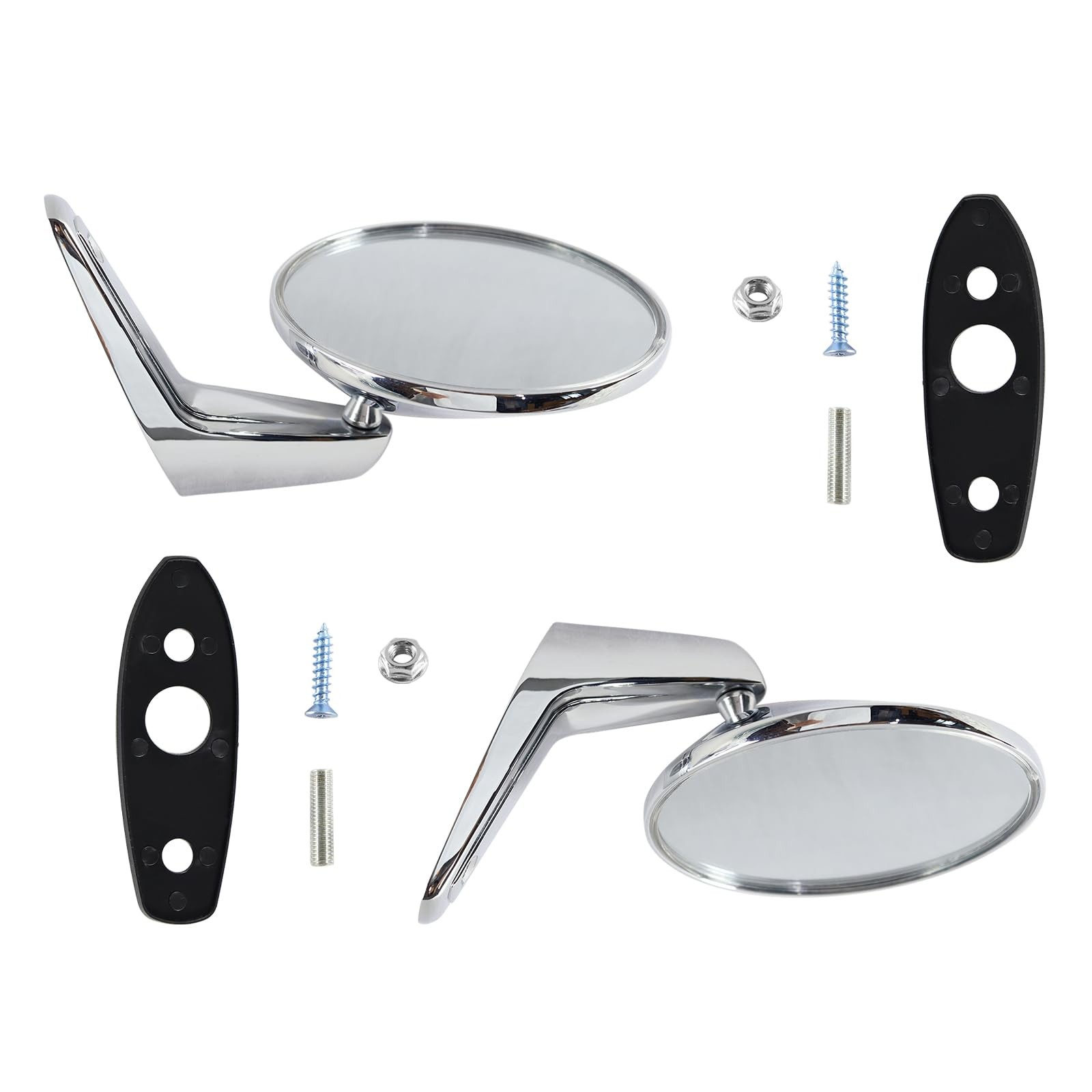 2PCS Chrome Door Mirror Set For 1966 – 1975 Dodge Plymouth Exterior Rearview