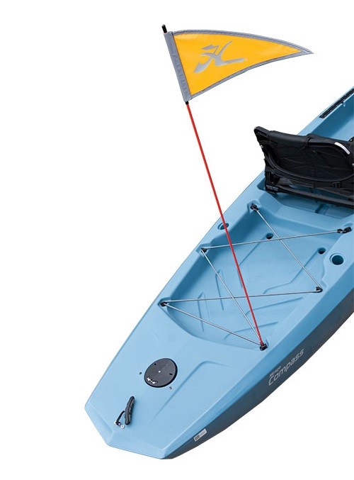 HOBIE Safety Flag Assembly #72020108 Kayak Orange Flag with Reflective Piping