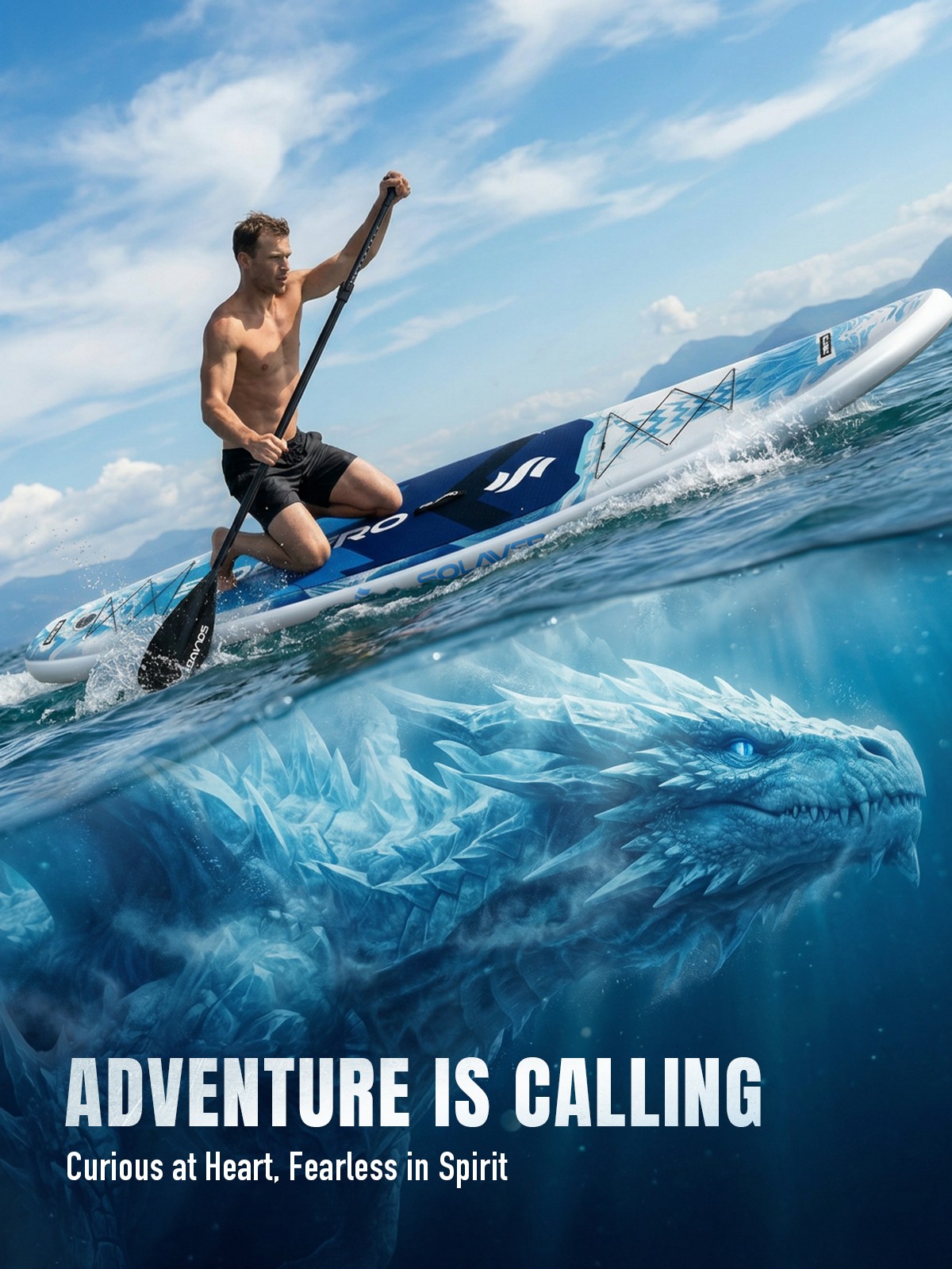 12’5″ x 33″ Inflatable Stand Up Paddle Board with Seat & Electric Pump, 600lb